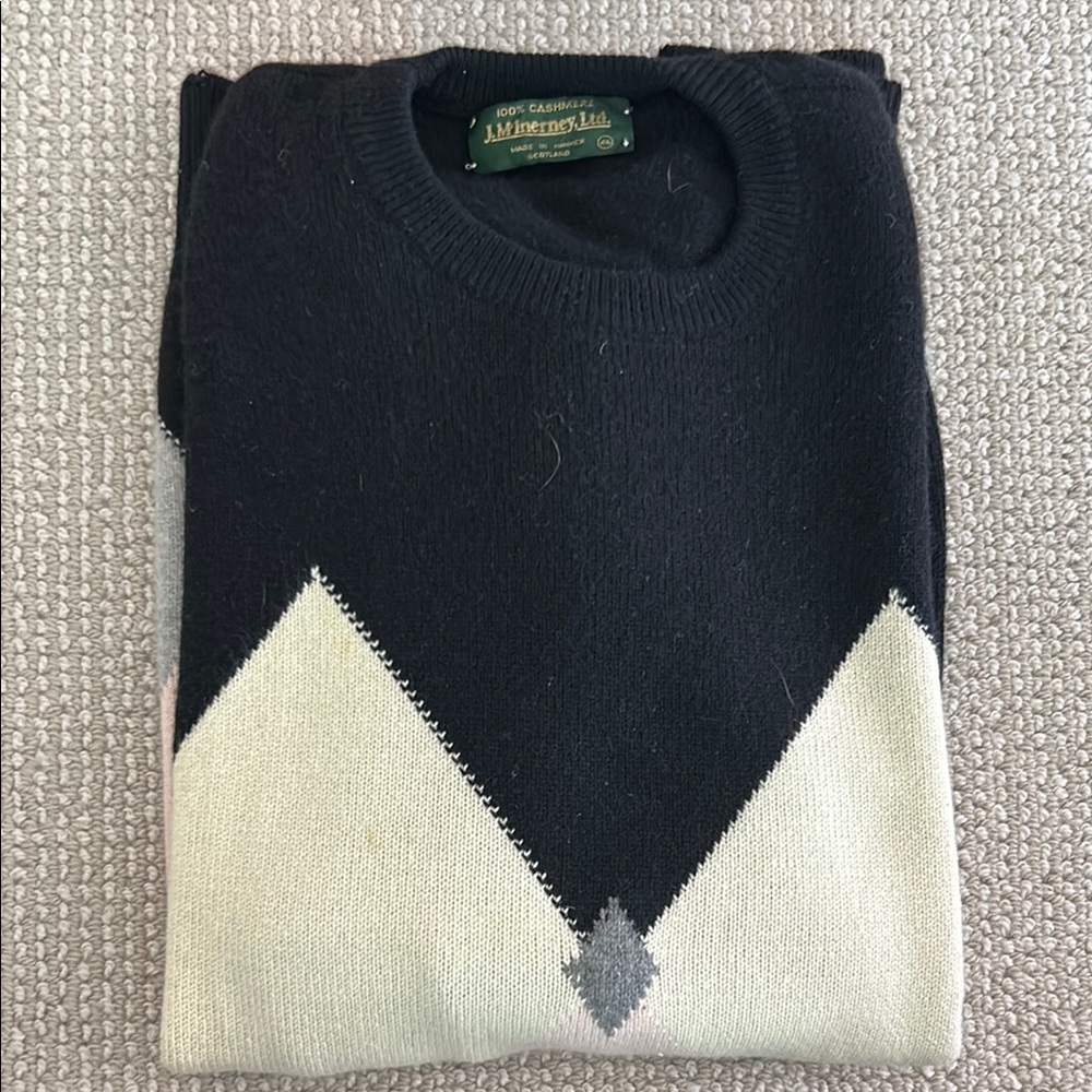 Black and Cream Men's Sweater